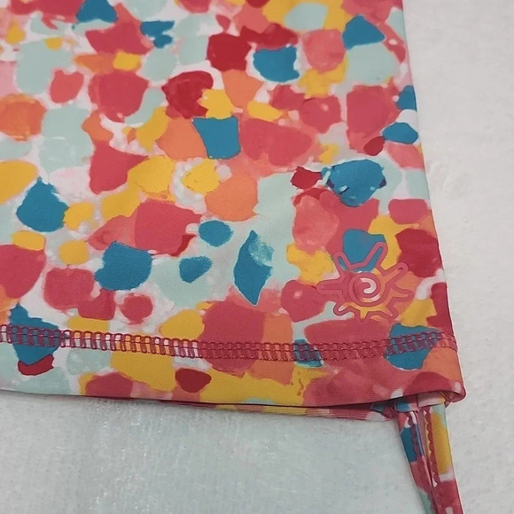 NWT UV Skinz Tankini Swim Top S Multicolor Dot Print UPF 50+ Ruched Bust - Picture 8 of 9